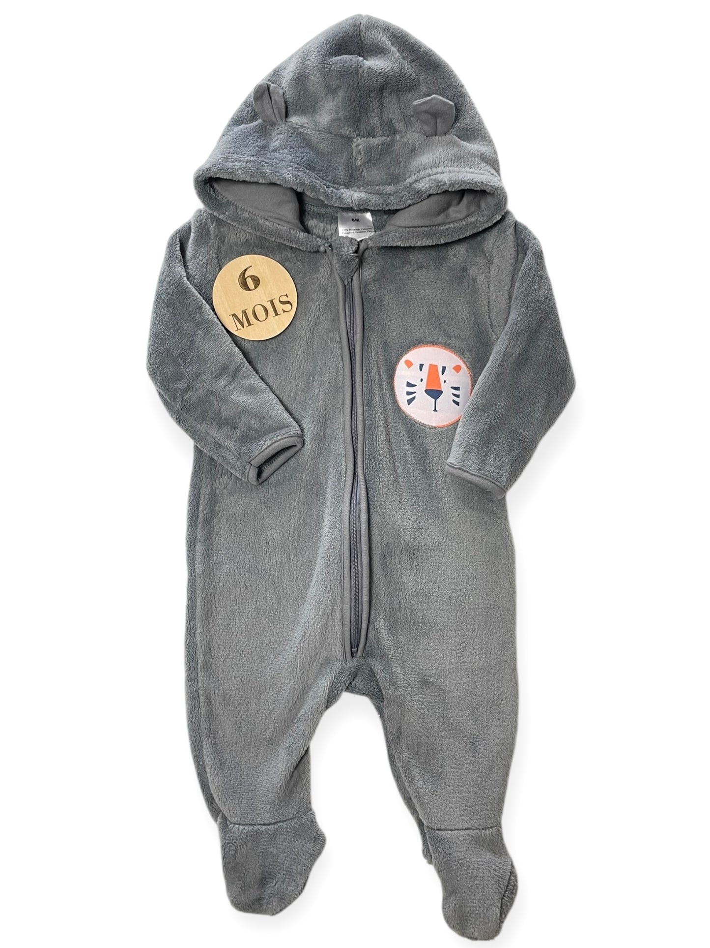 Combinaison polaire/ surpyjama, gris, tigre