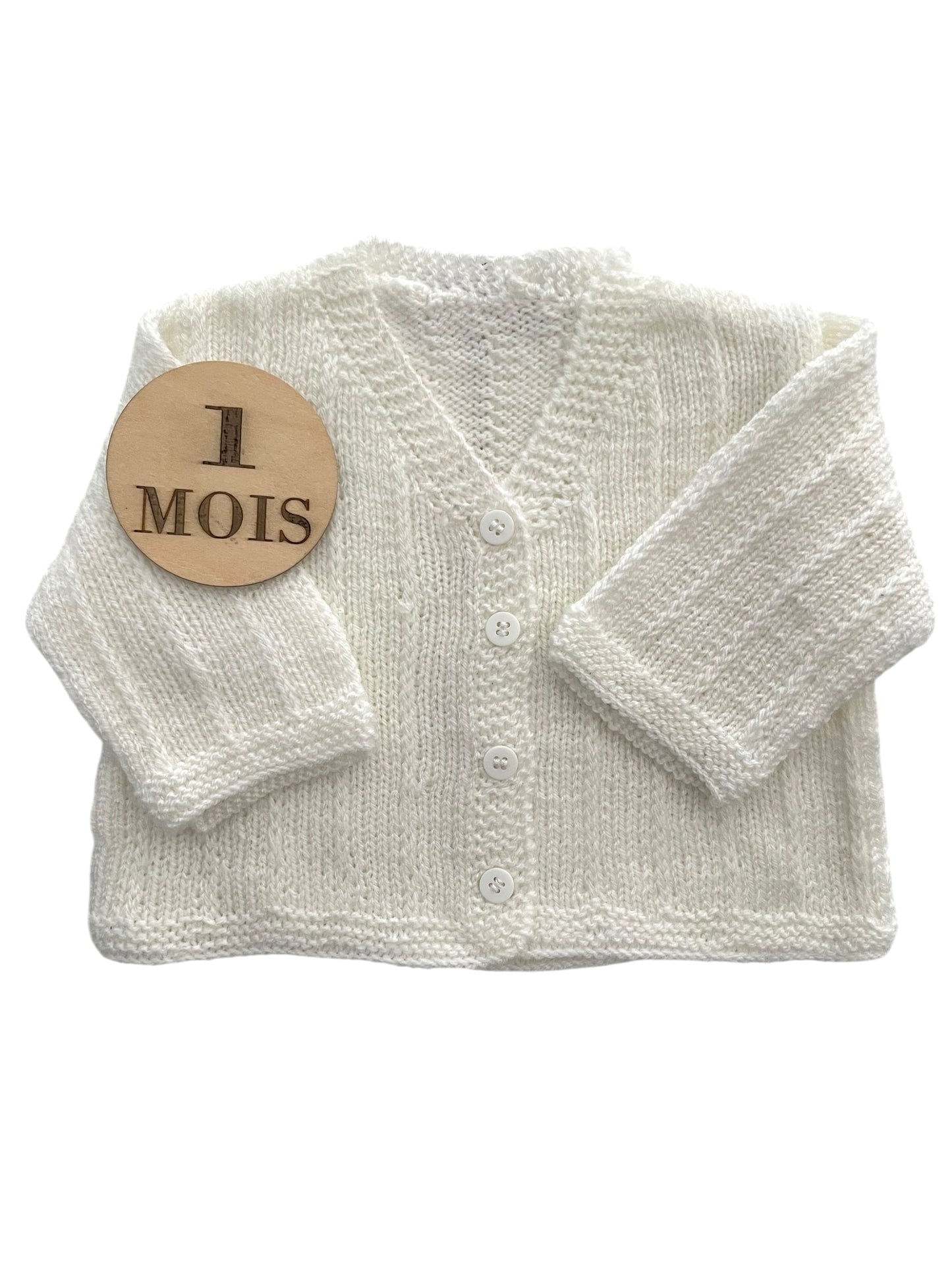 Gilet tricot, écru.