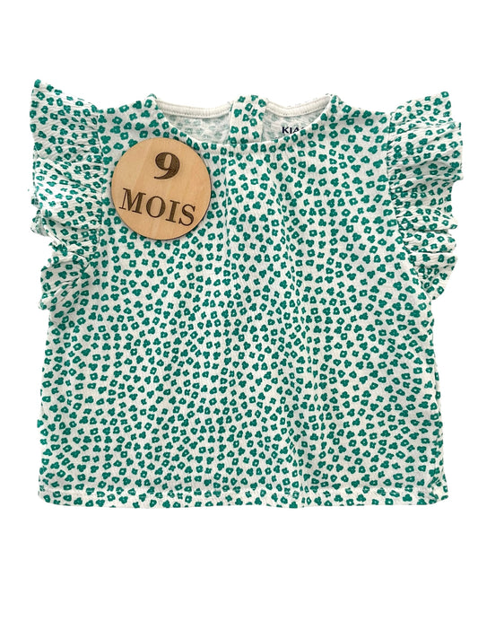 T-shirt coupe large, vert fleuri, Kiabi