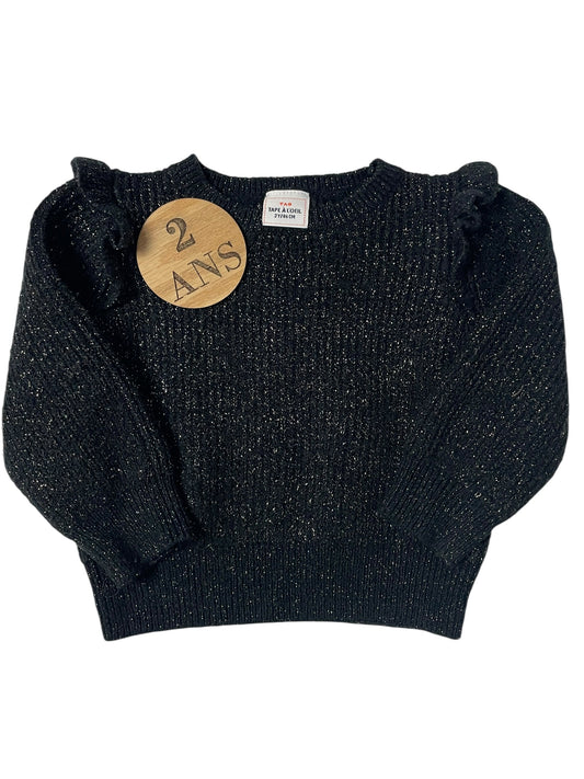 Pull noir, brillant, TAO