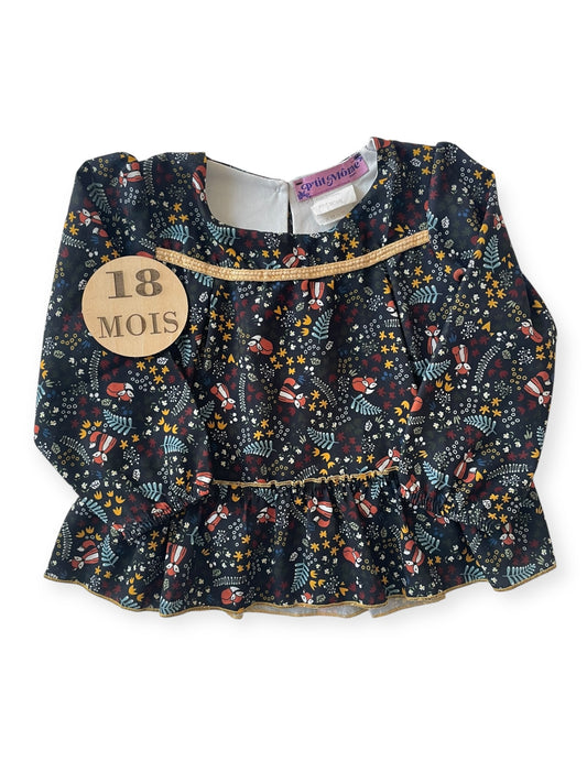 Blouse fluide, renards, P’tit Mome