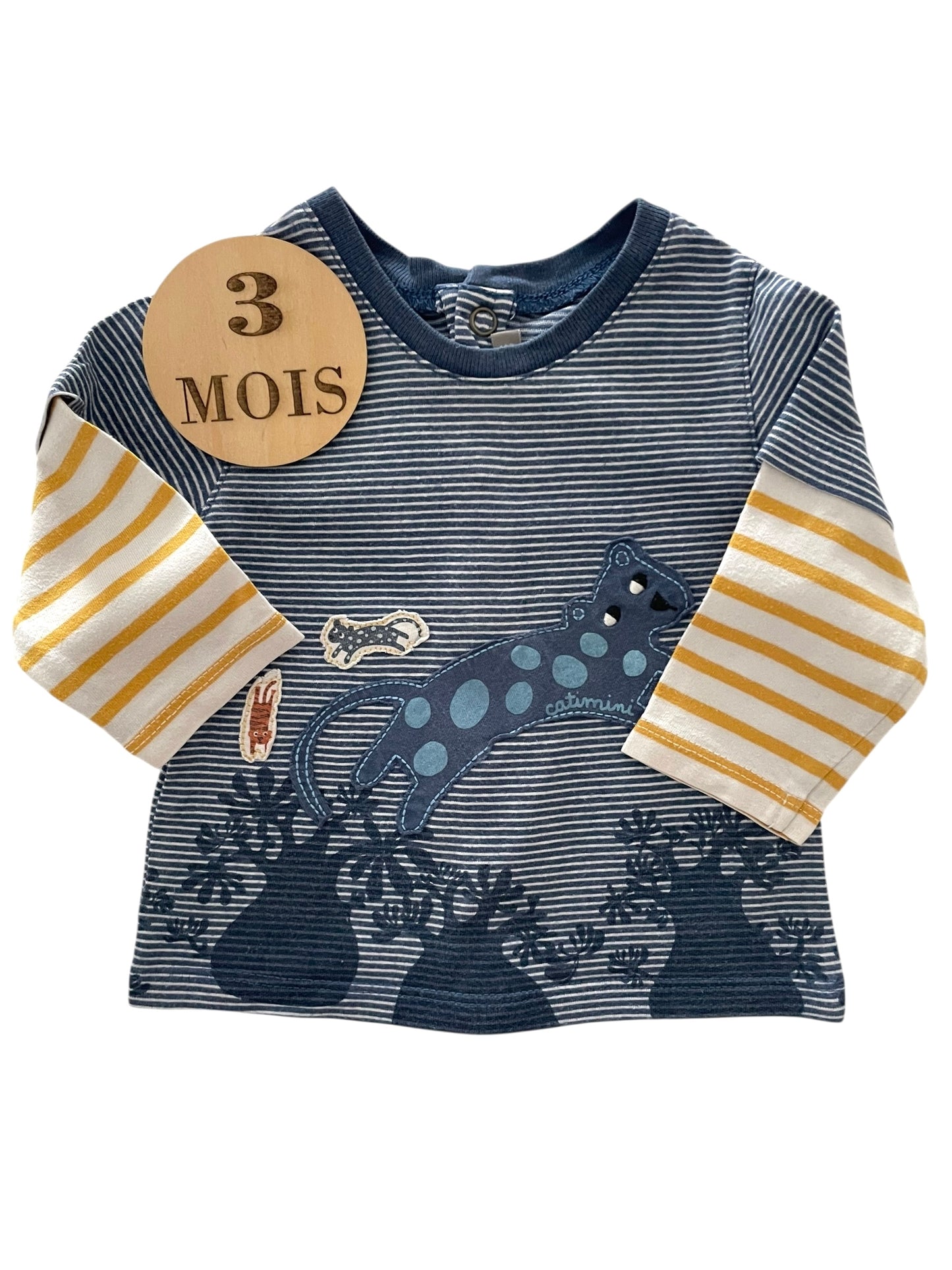 Tee-shirt rayé, bleu / jaune, Catimini