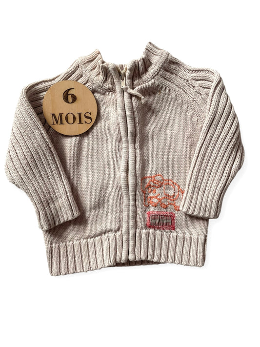 Gilet en mailles, beige, La Redoute