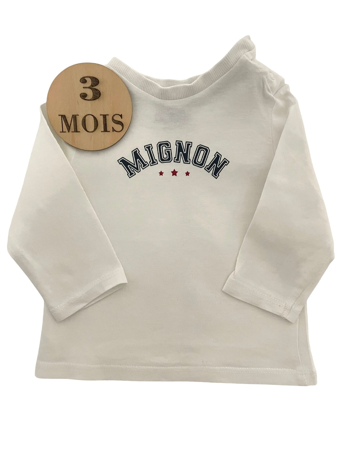 Tee-shirt écru, mignon, Kiabi