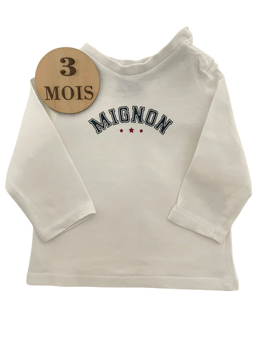 Tee-shirt écru, mignon, Kiabi