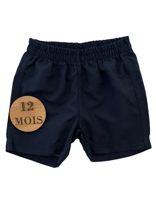 Short en toile, bleu-nuit