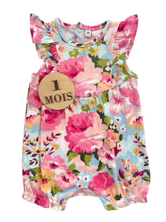 Combishort fleurie, multicolore
