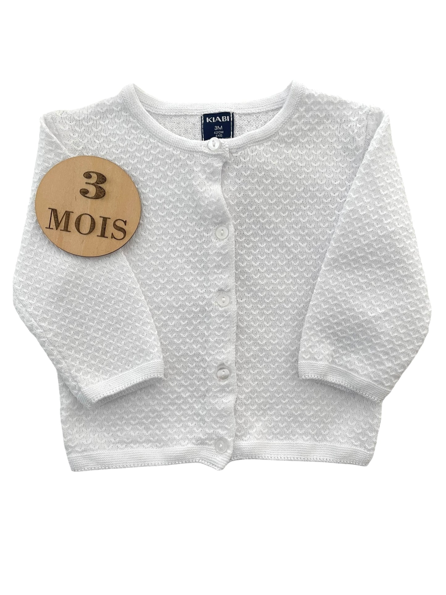 Gilet fin, blanc, Kiabi
