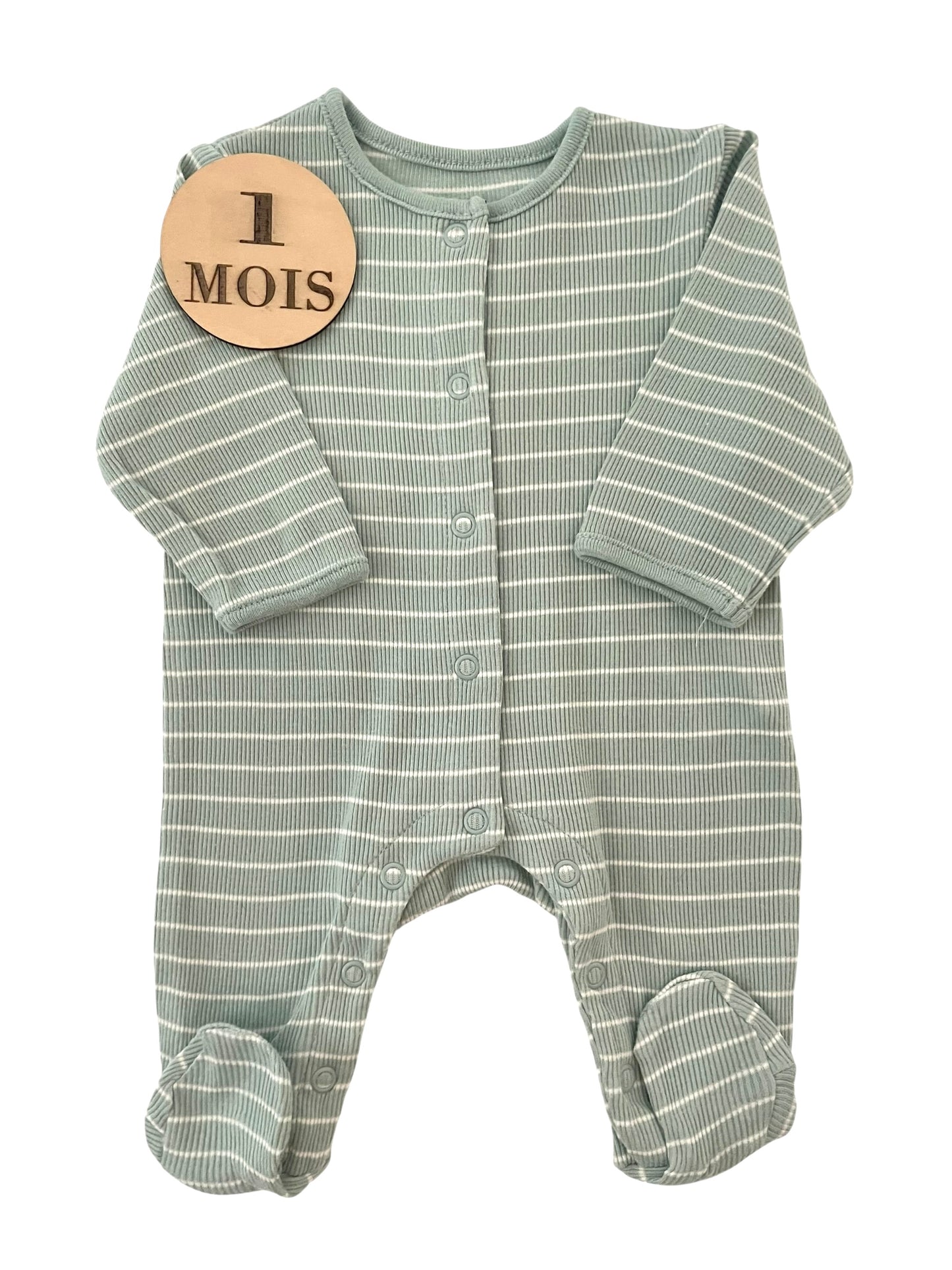 Pyjama côtelé, vert d’eau, Kiabi