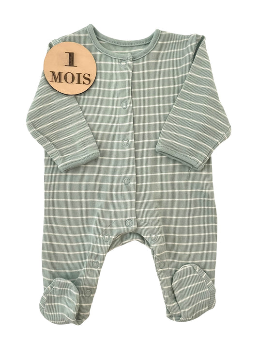 Pyjama côtelé, vert d’eau, Kiabi