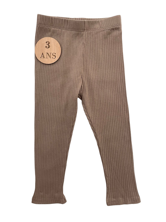 Legging côtelé marron, Kiabi