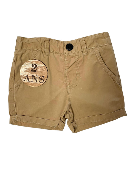 Short en toile marron clair, Mini rebel