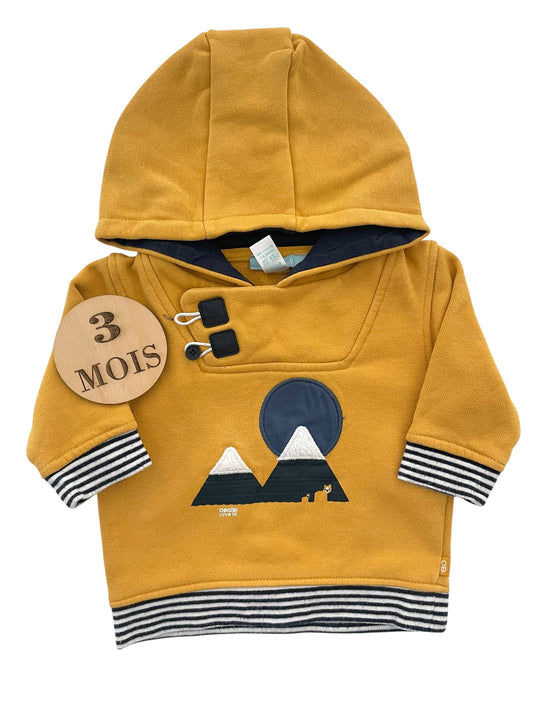 Pull à capuche, moutarde, Obaïbi