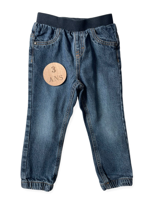 Jean doublé coton, taille élastique, Kiabi