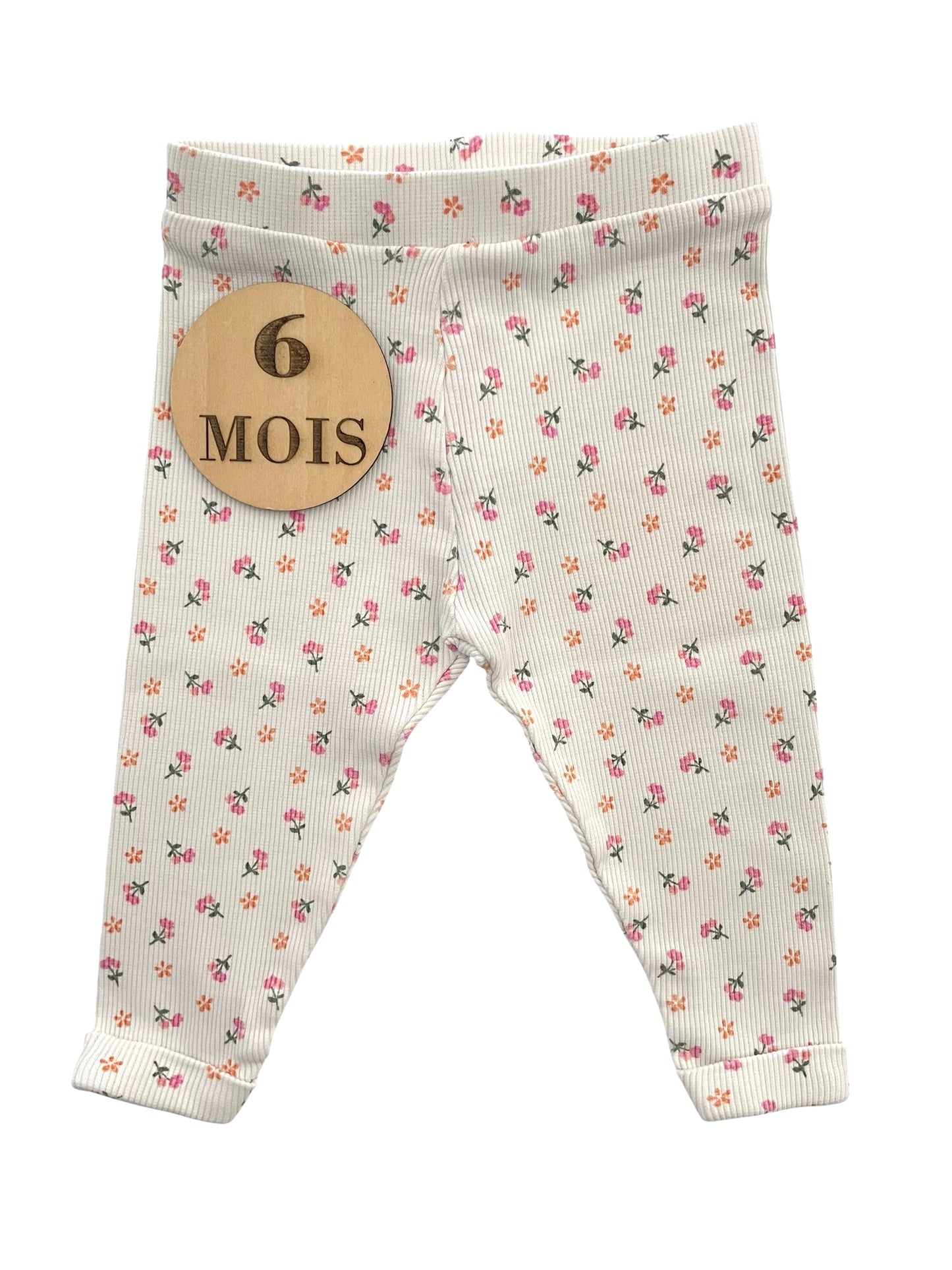 Legging côtelé, écru fleuri, TAO