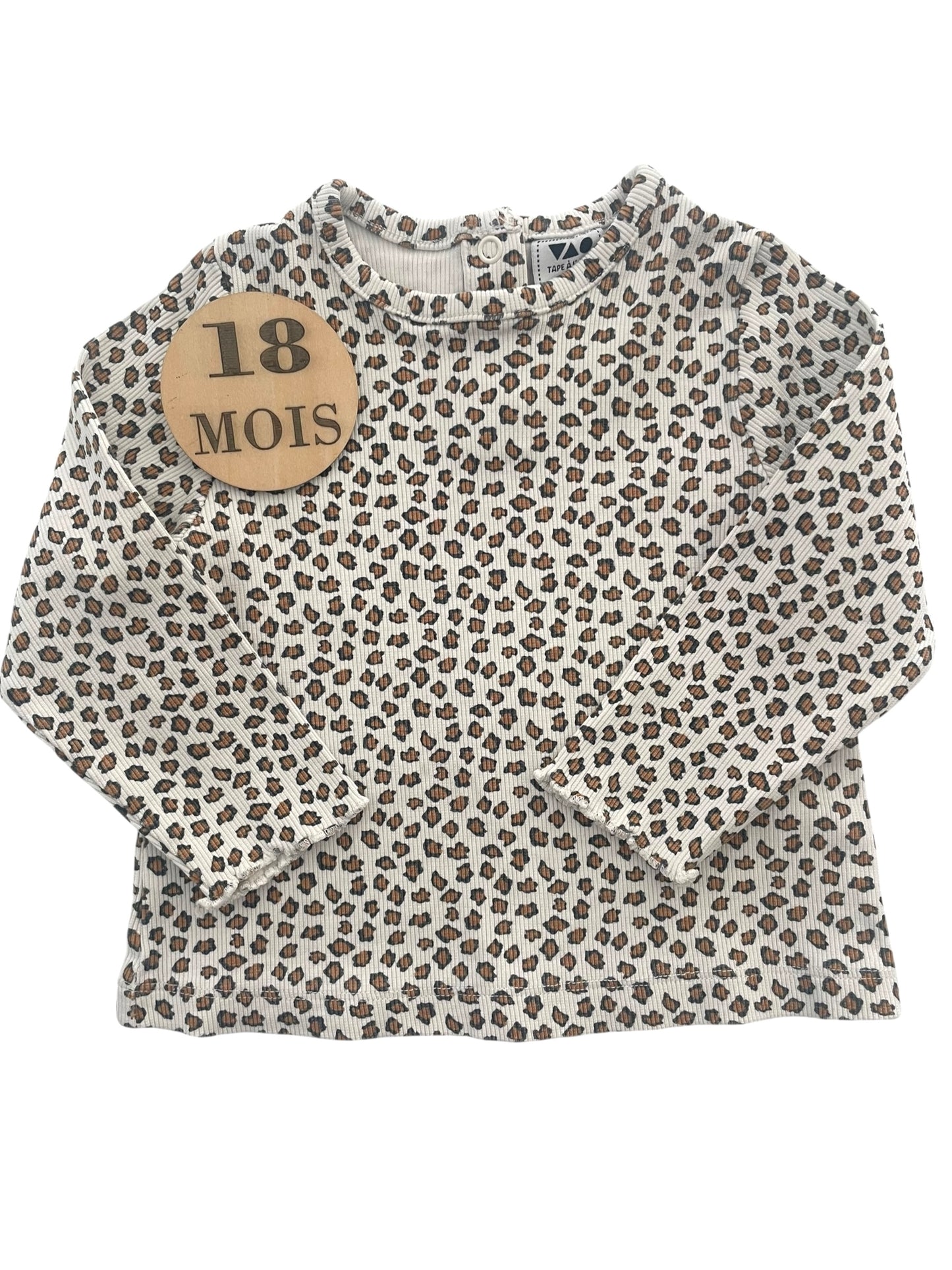 Tee-shirt côtelé, léopard, TAO