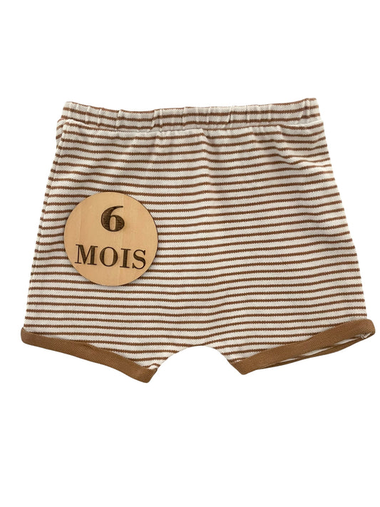 Short rayé marron, Obaïbi