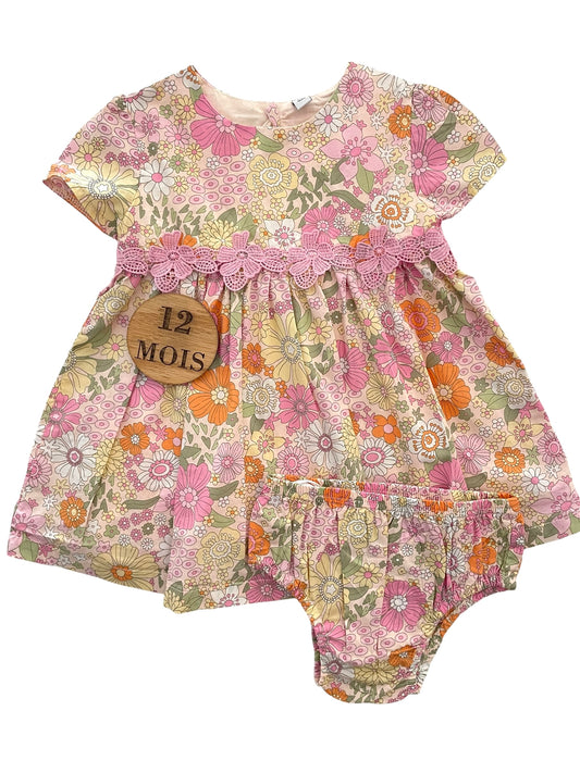 Robe + bloomer, multicolore, fleuris