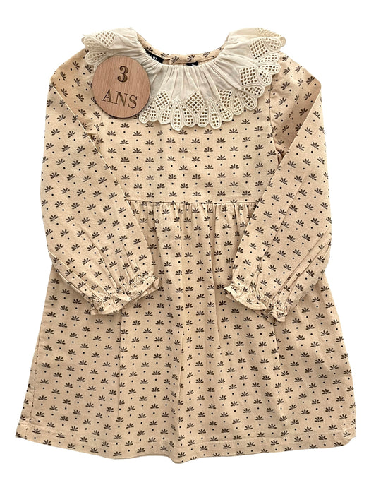 Robe à col en toile, crème, Kiabi