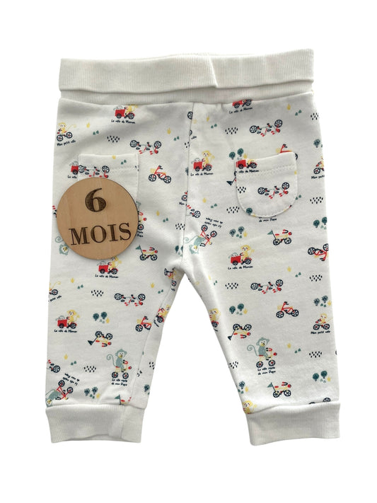 Legging blanc, animaux, mots d’enfants