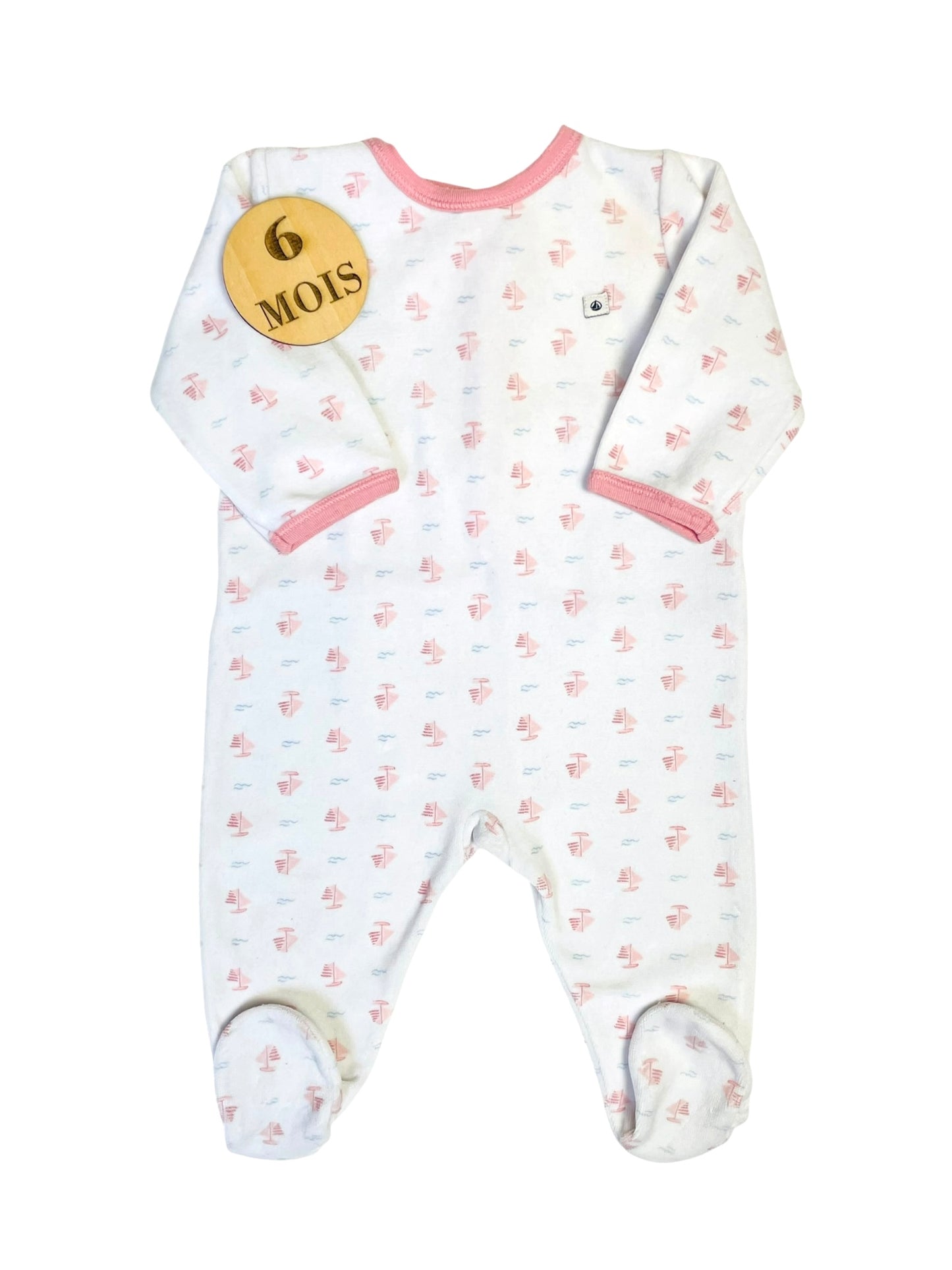 Pyjama velours rose et blanc, Petit Bateau