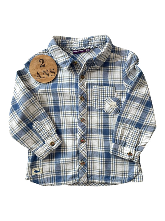 Chemise à carreaux, bleue, Sergent Major