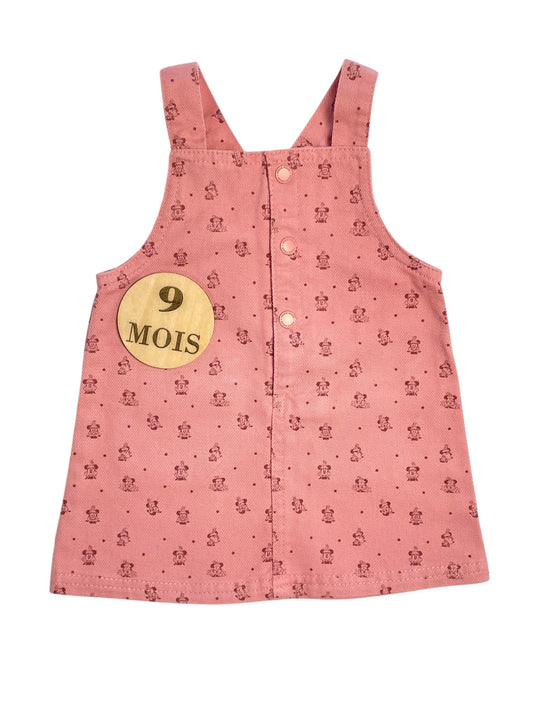 Robe salopette en jean, rose, Disney Baby