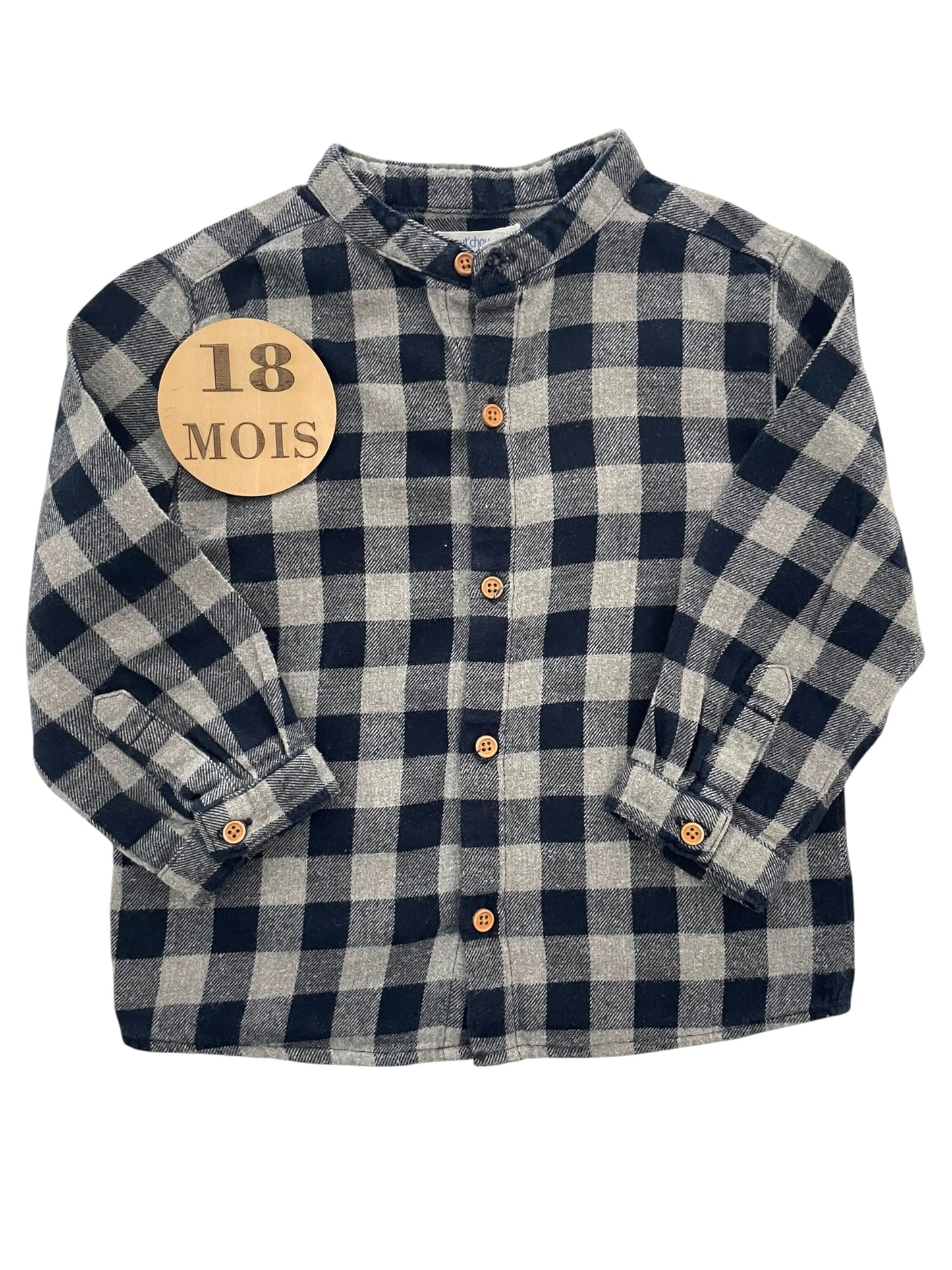Chemise à carreaux, tissus épais, Bout’chou
