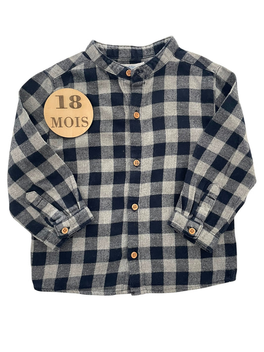 Chemise à carreaux, tissus épais, Bout’chou