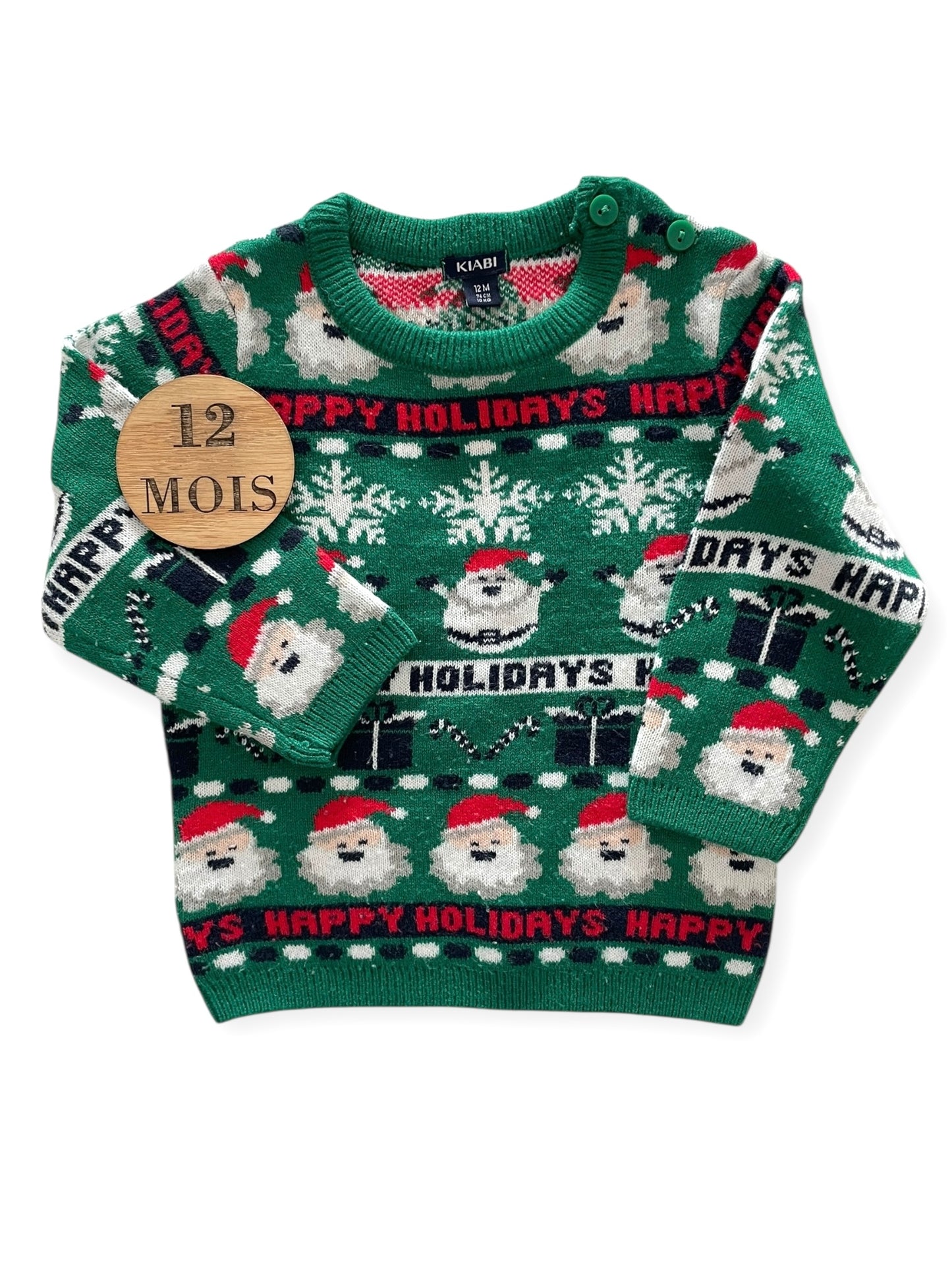 NOËL- pull en mailles, vert , Kiabi