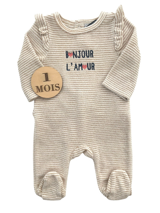 Pyjama velours, rayé, pailleté, TAO