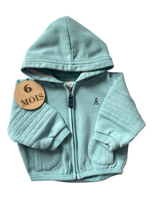 Gilet à capuche, turquoise, TAO