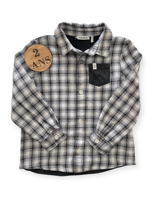 Chemise à carreaux, grise, IKKS