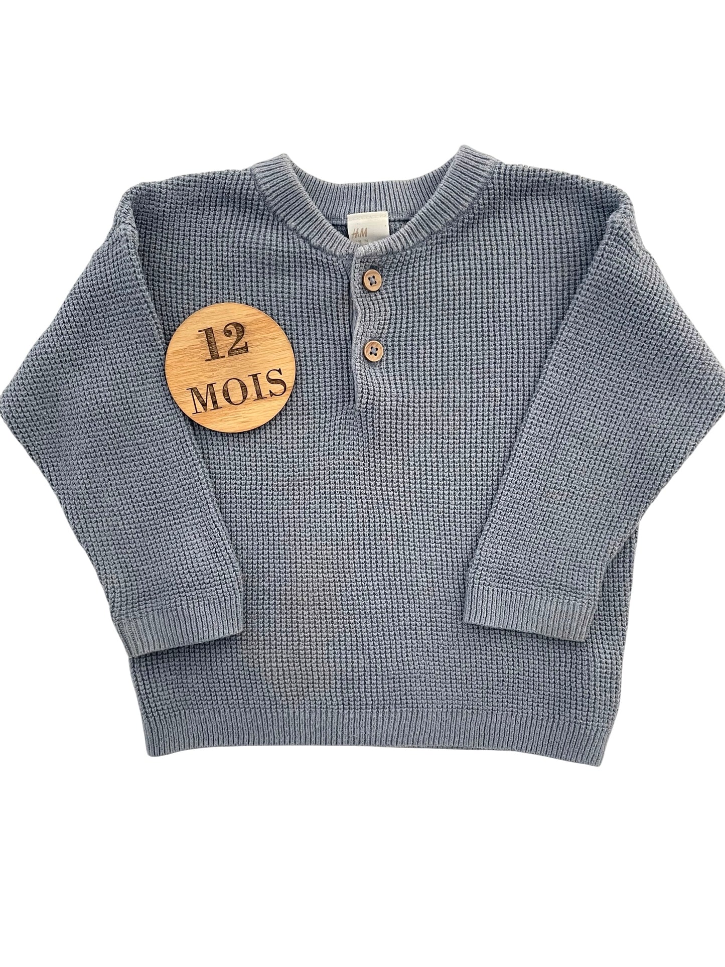 Pull en mailles, bleu-gris, H&M