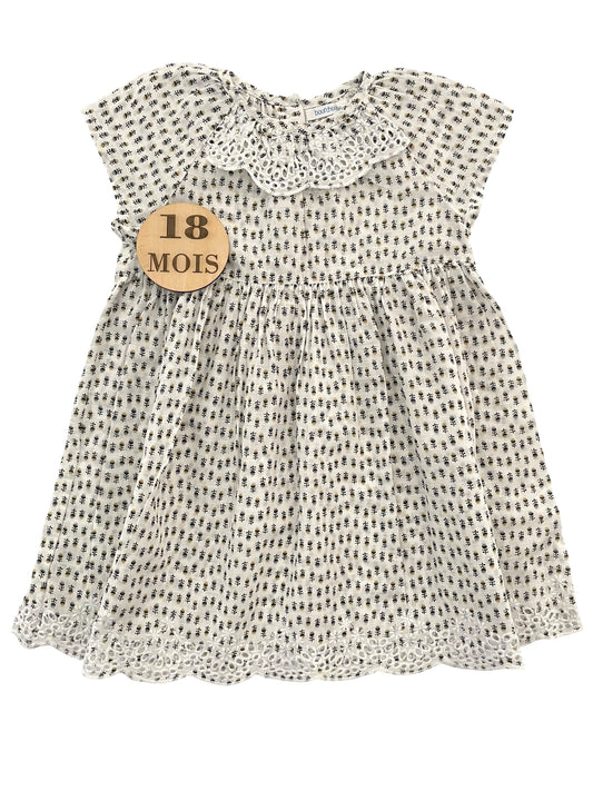 Robe écrue, fleurie, Bout’chou