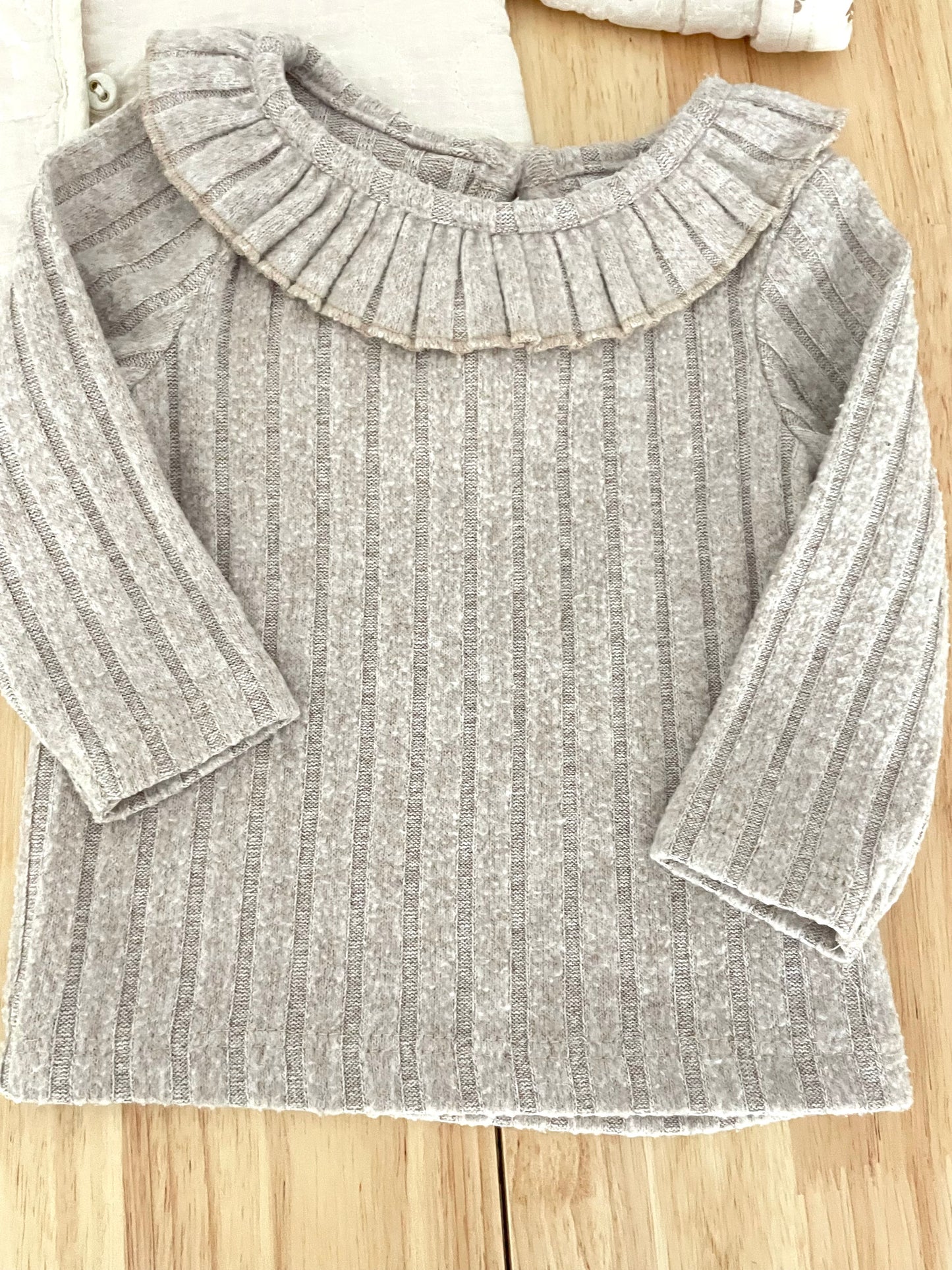 Ensemble 3 pièces; crème, gris, fleuri