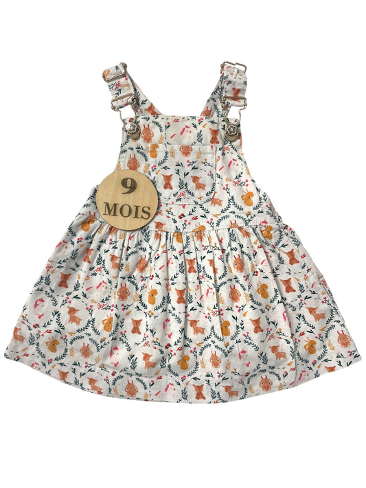 Robe salopette velours, biches / licornes, Sergent Major