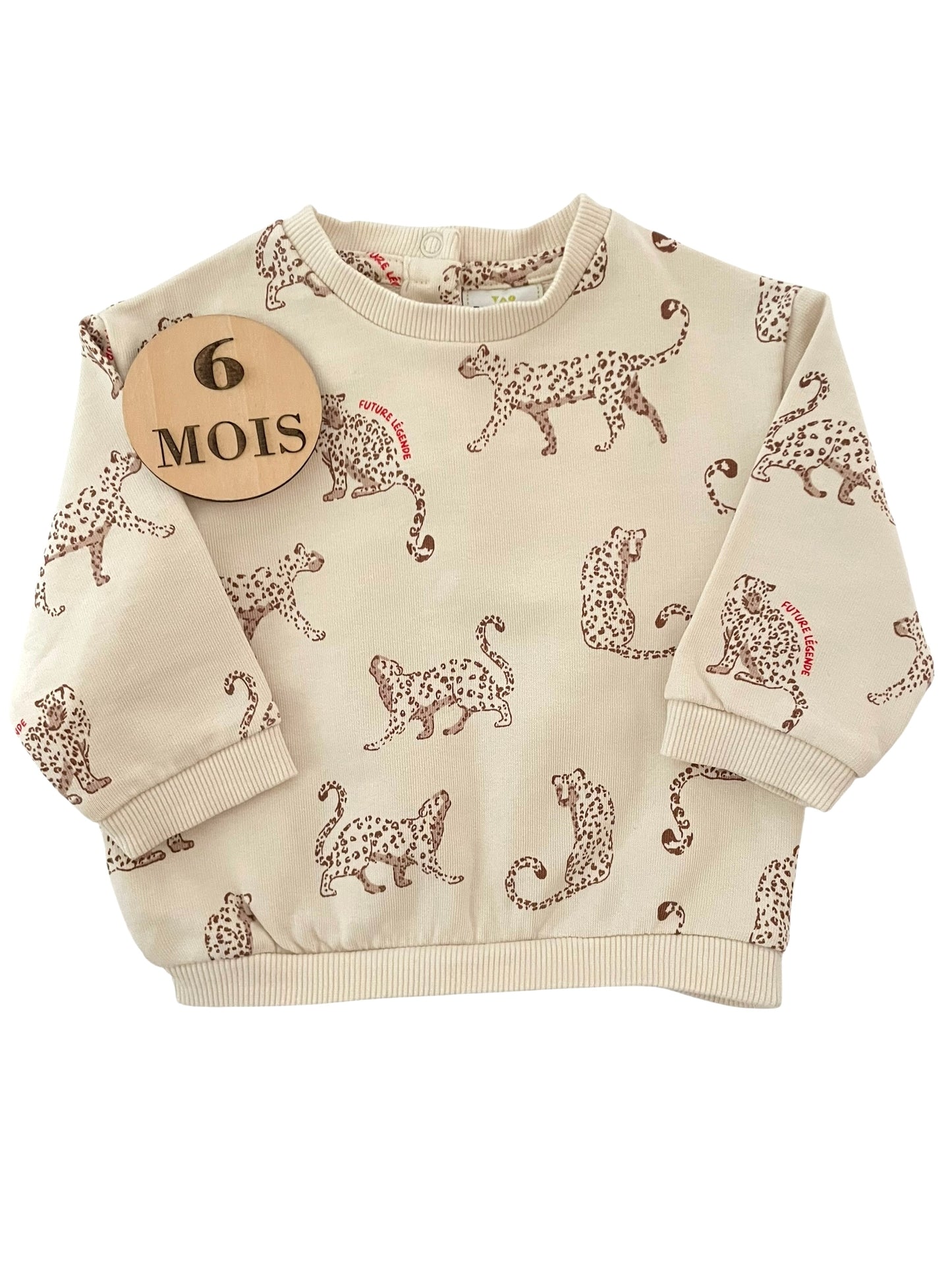 Sweat crème, panthères, TAO