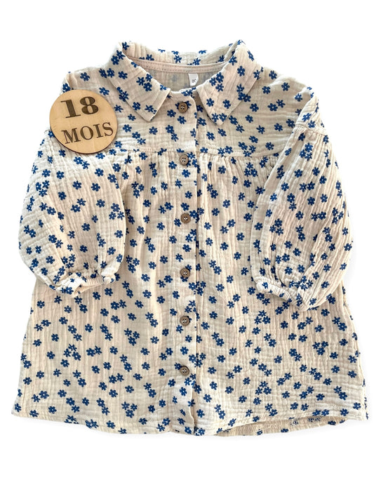 Robe gaze de coton, fleurie, Zeeman