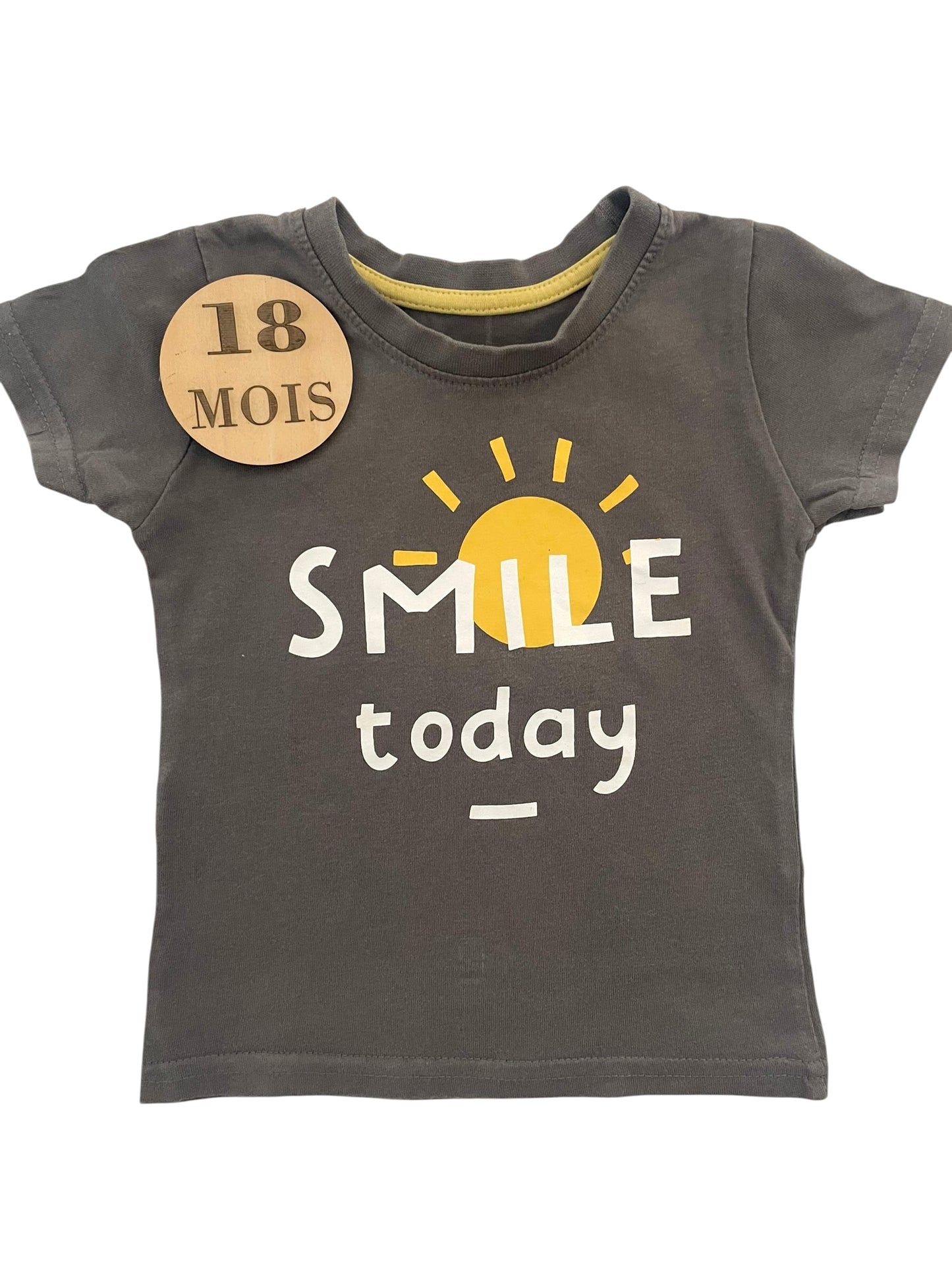 Tee-shirt gris, smile, Primark
