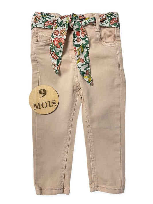 Jean crème, ceinture fleurie, TAO