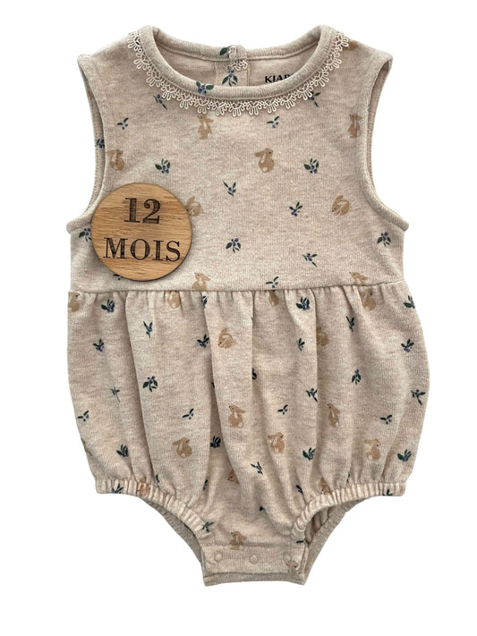 Barboteuse en mailles, beige, lapin, Kiabi