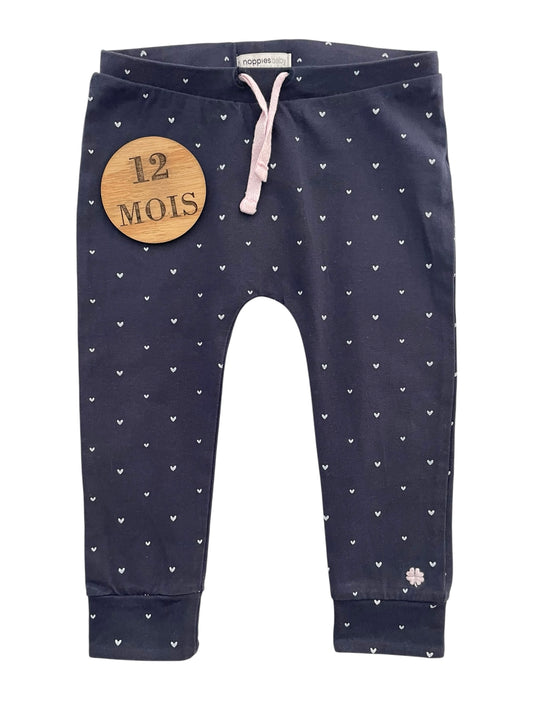 Legging bleu-marine, cœurs, noppie’s