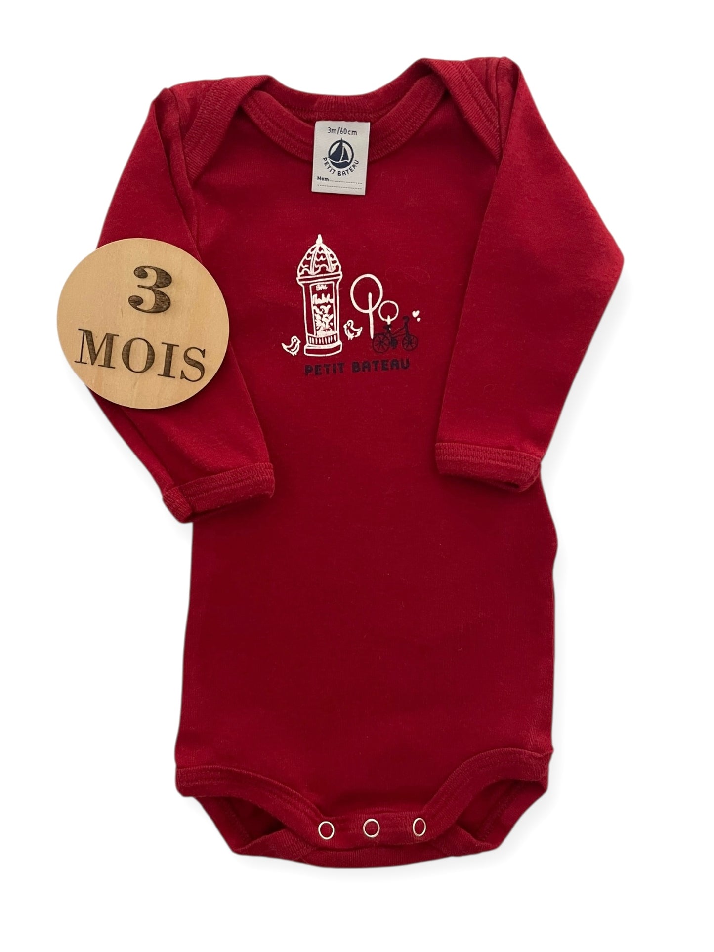 Body rouge foncé, Petit Bateau