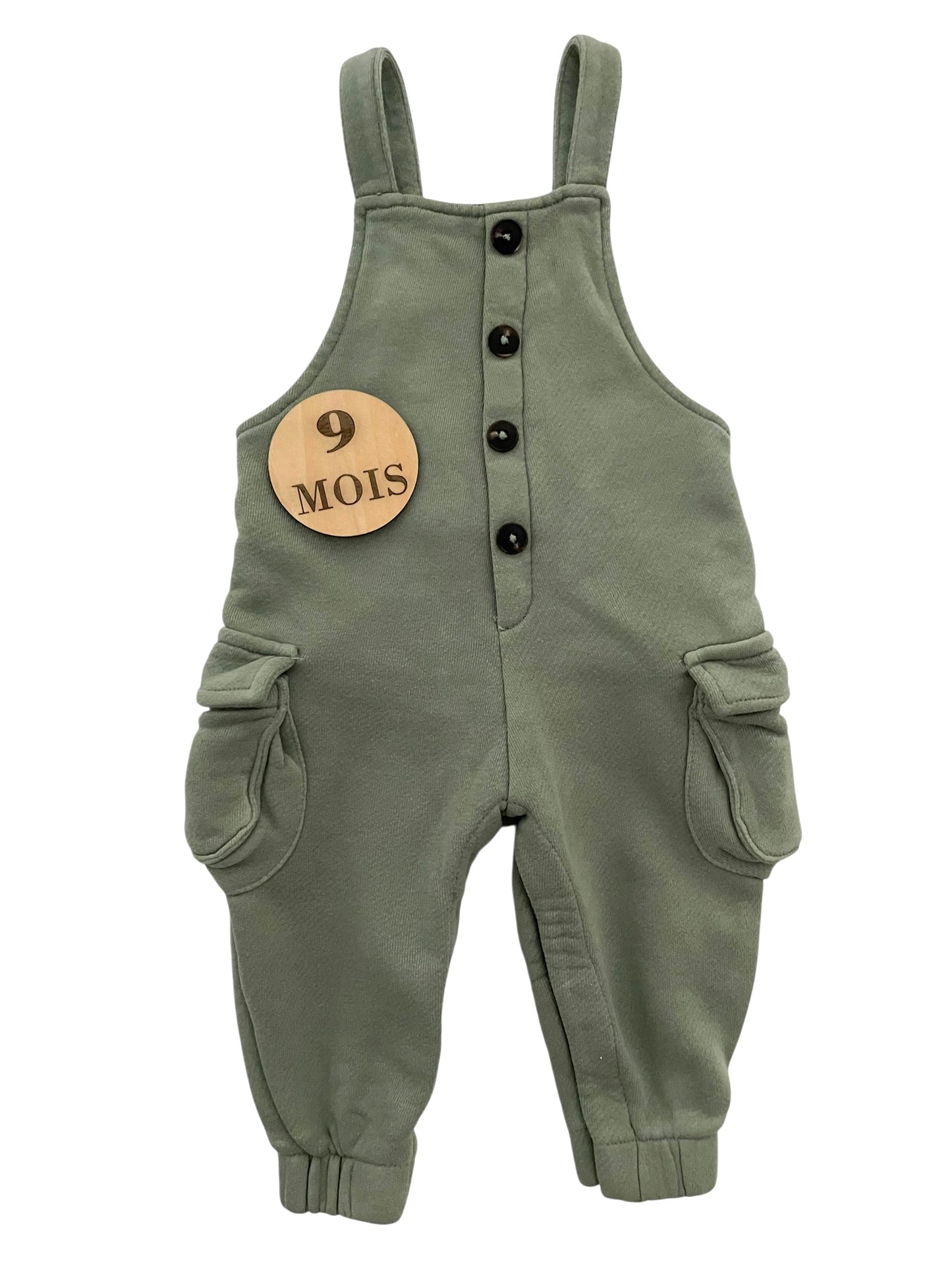 Salopette molleton, verte, Kiabi