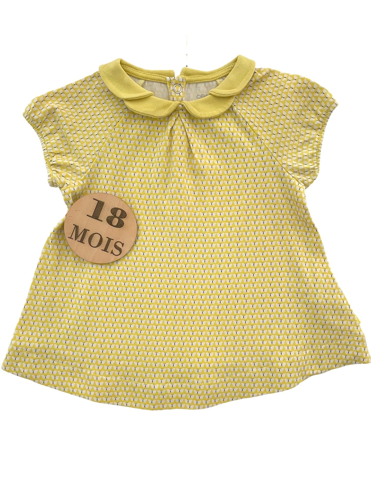 Blouse à col, jaune, Obaïbi