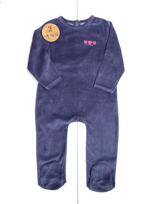 Pyjama velours bleu/violet