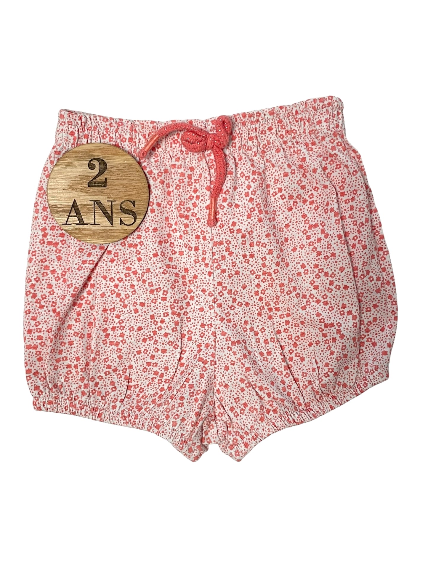 Short fleurie, rose-orange, Vertbaudet