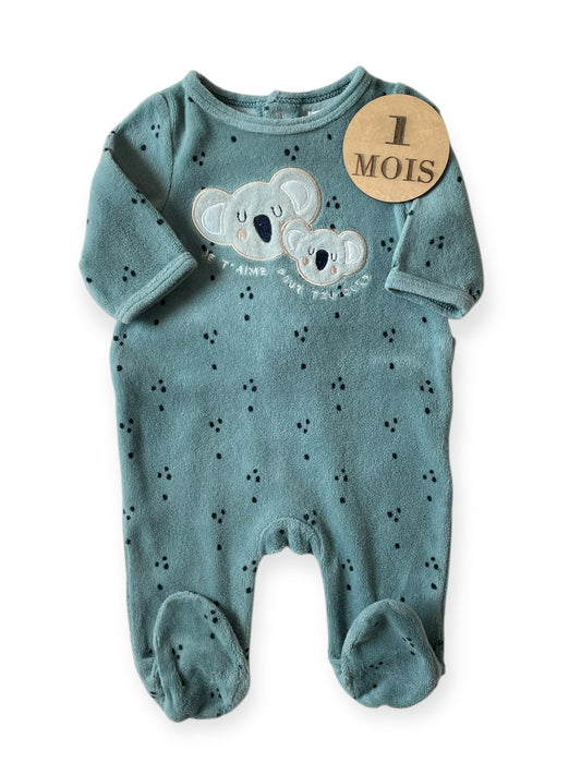 Pyjama velours, bleu, koalas, Gémo