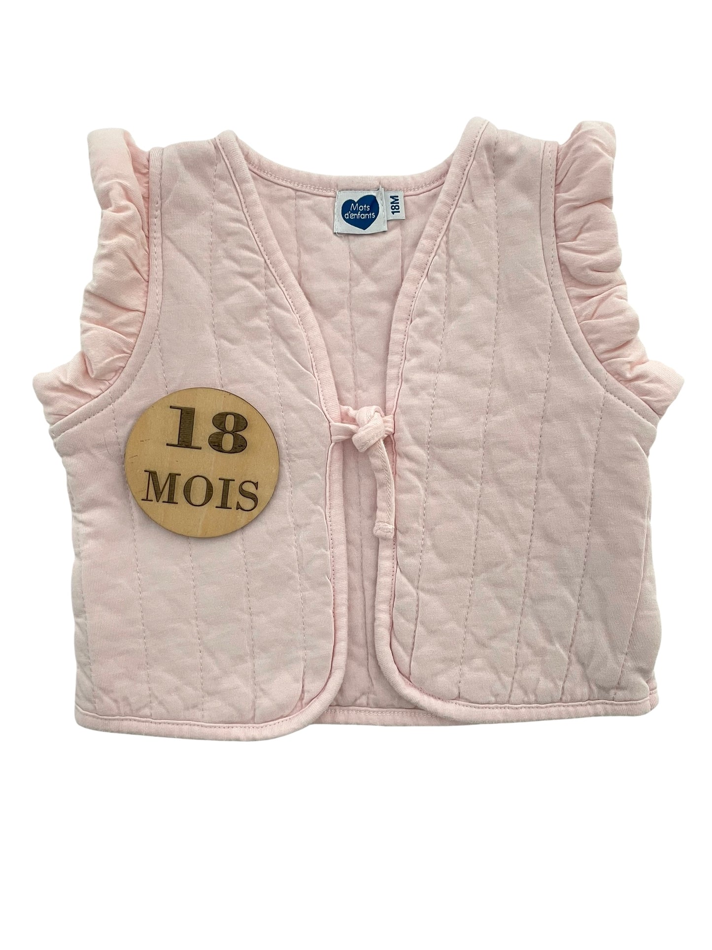 Gilet matelassé, rose, Mots d’enfants